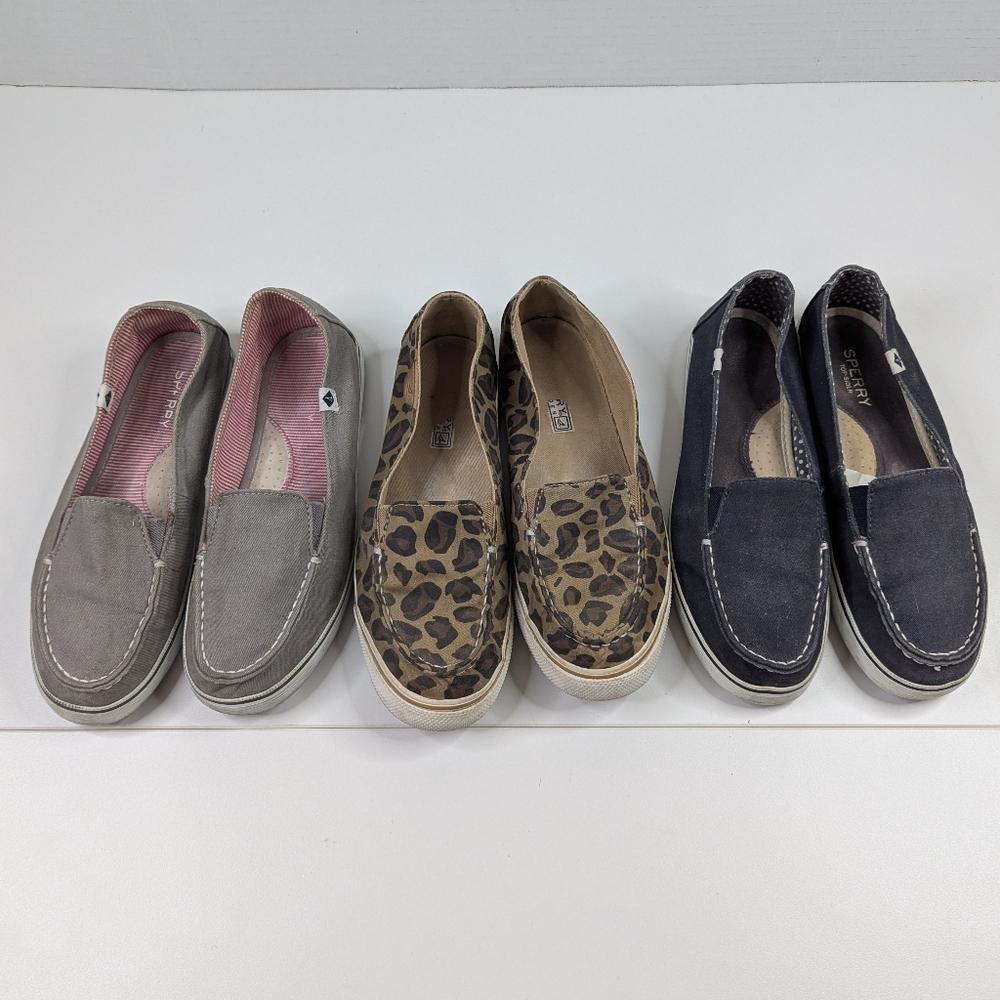 Sperry Women's Flats - Gray,‎ Leopard, Navy Slip On Lot (3) Women's 7M - Picture 10 of 10